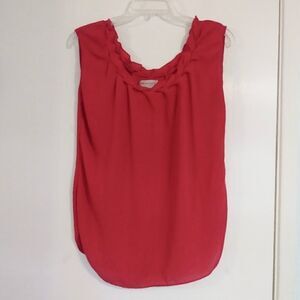 Philosophy Bright Red Braided Sleeveless Blouse